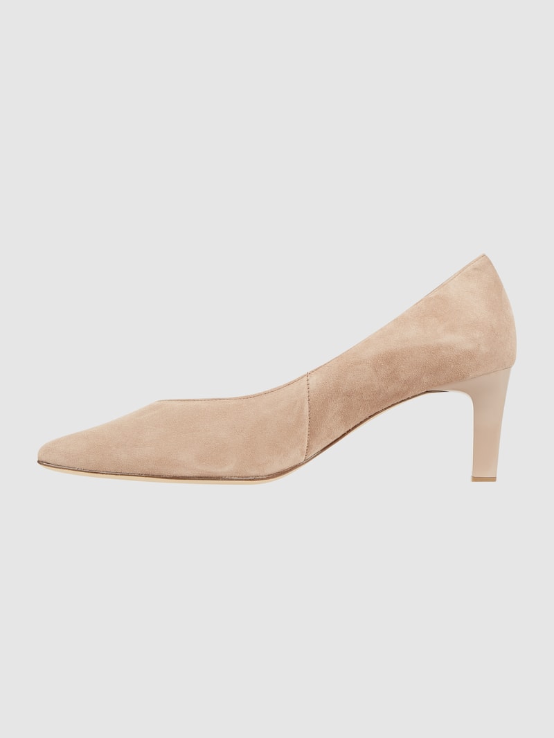 Pumps aus Veloursleder in taupe