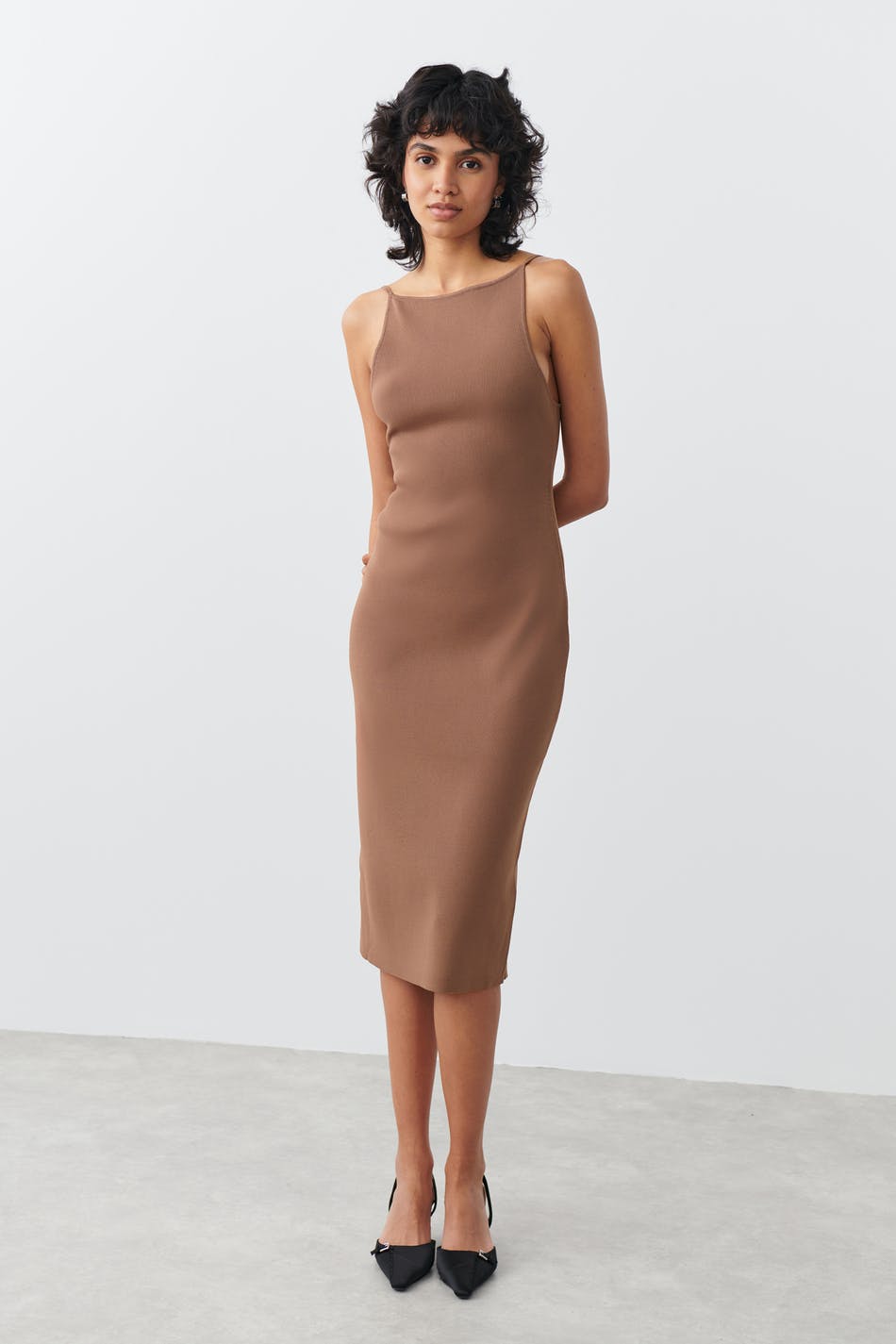 Knitted strap dress