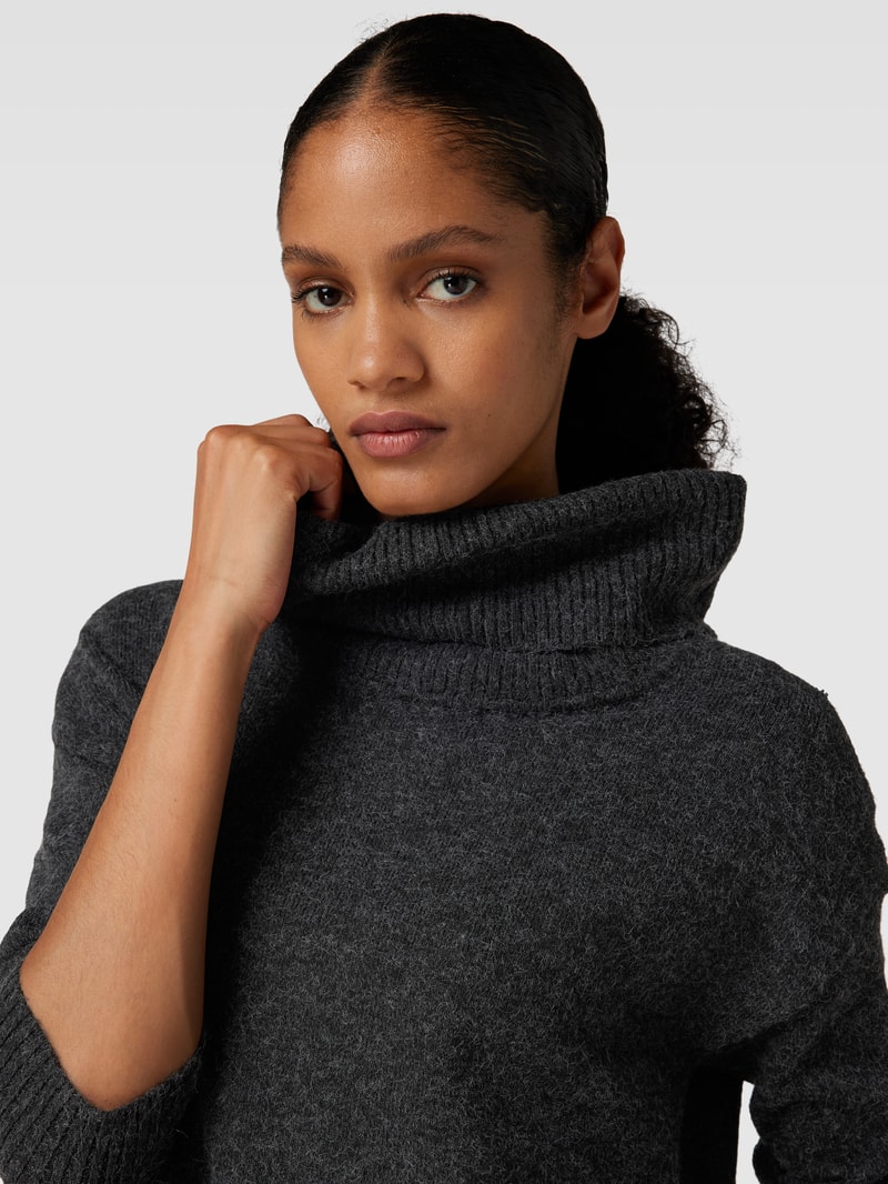 Strickpullover in melierter Optik Modell 'DOFFY' in schwarz
