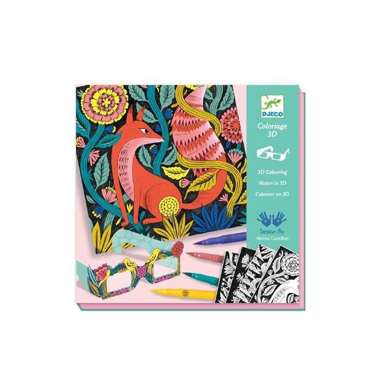 Coffret de coloriage à effet 3D Forêt Fantastique