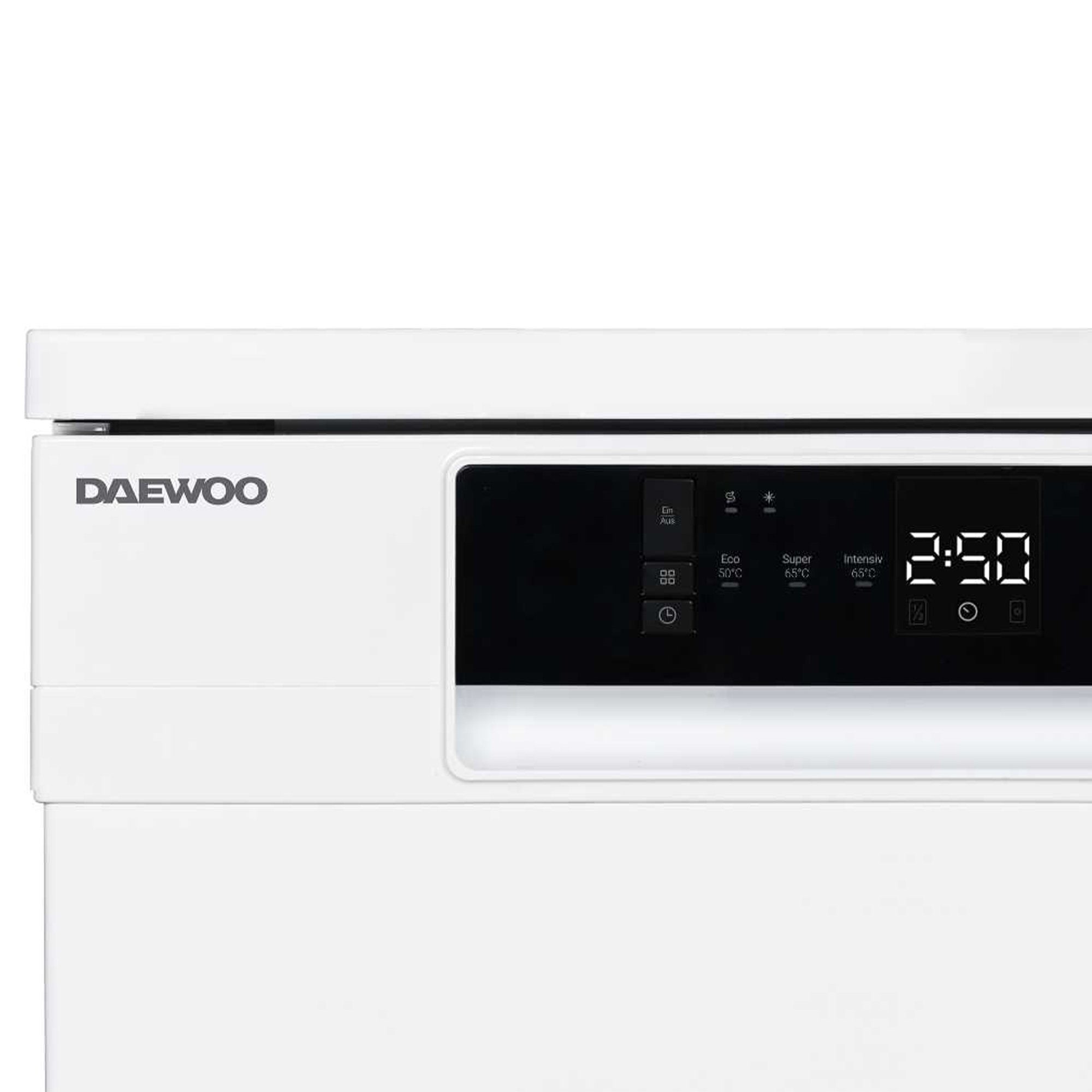 Daewoo Standgeschirrspüler, DA1B3FW2DE, 12 l, 13 Maßgedecke, Halbe Beladung, Waschzyklusanzeige
