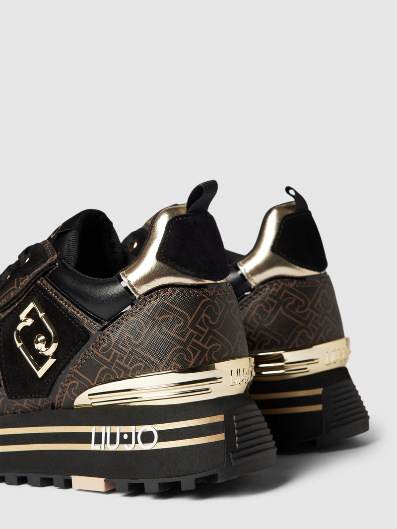 Sneaker mit Label-Applikation Modell 'MAXI WONDER' in dunkelbraun