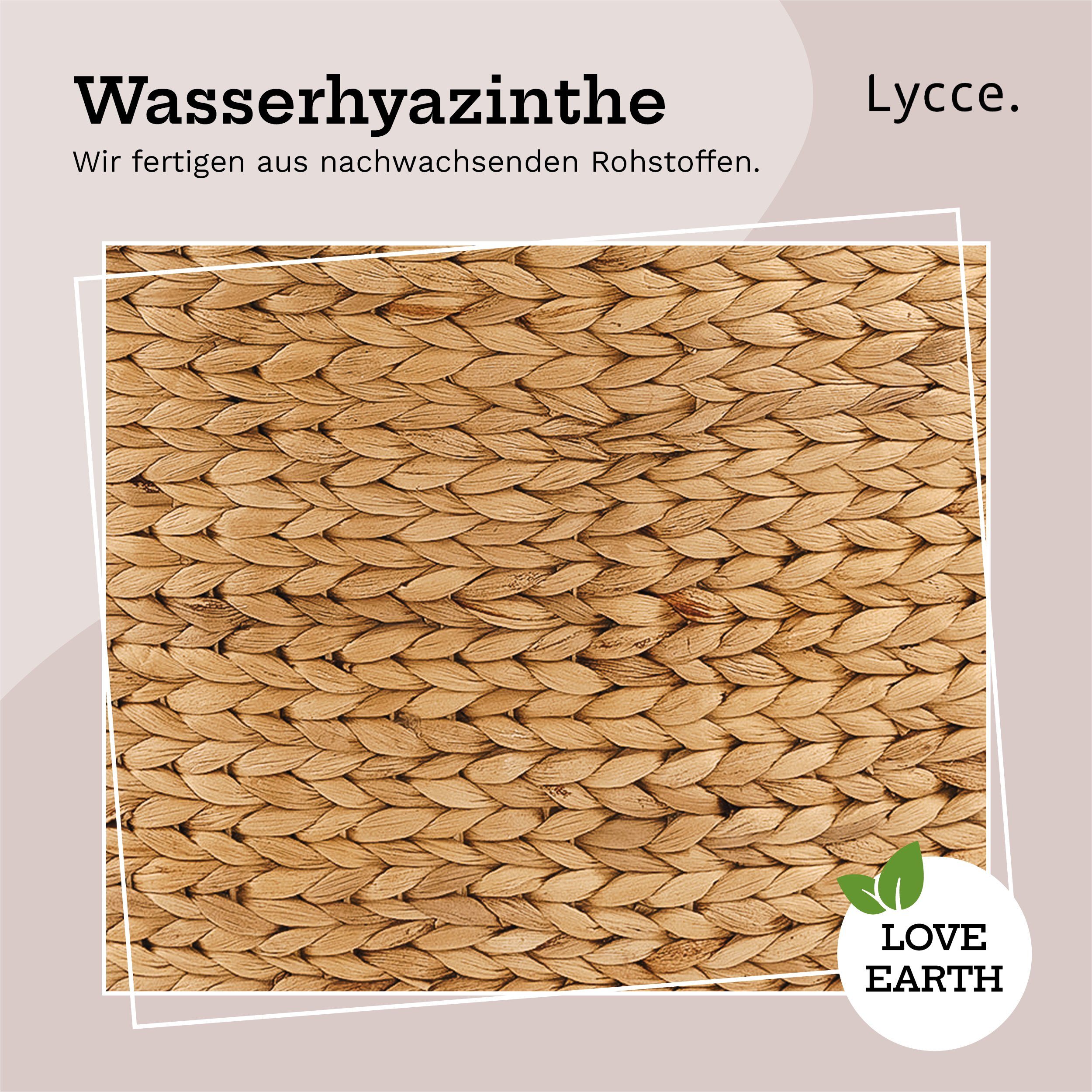 animal-design Wäschekorb, Eckwäschekorb mit Deckel und Stoffeinsatz, Wasserhyazinthe natur