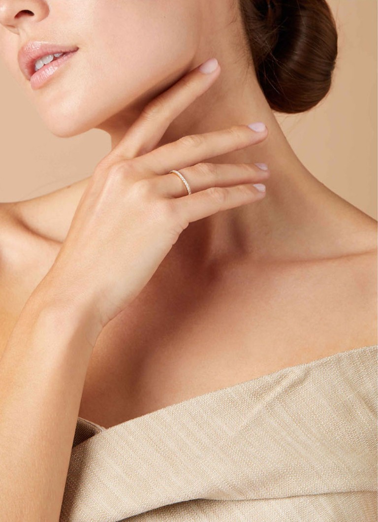 Bague en or jaune Diamond Point avec diamant de 0,26 ct, idéale pour un mariage.