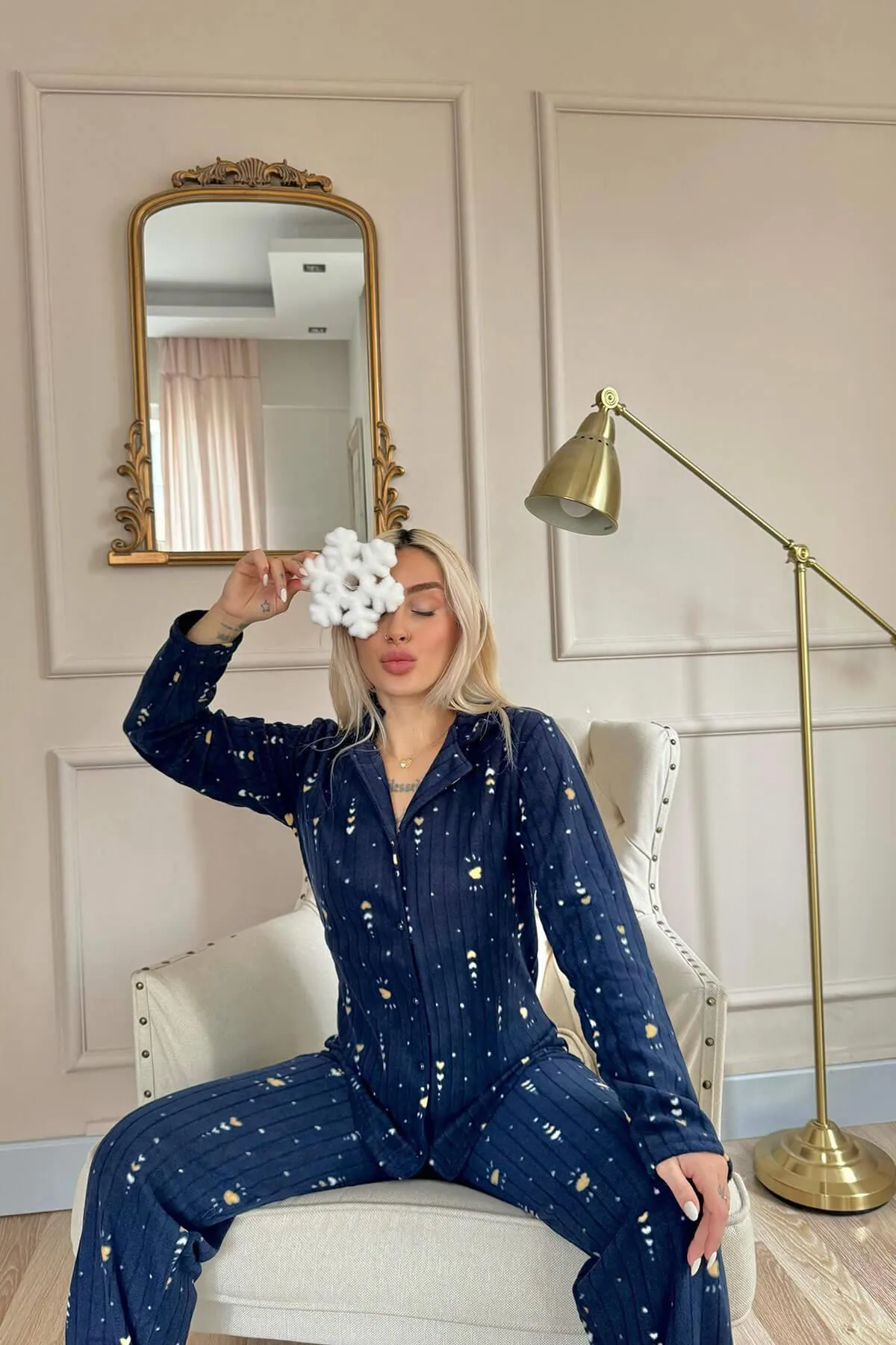 Pijamaevi  Pyjama set - Dunkelblau - Print