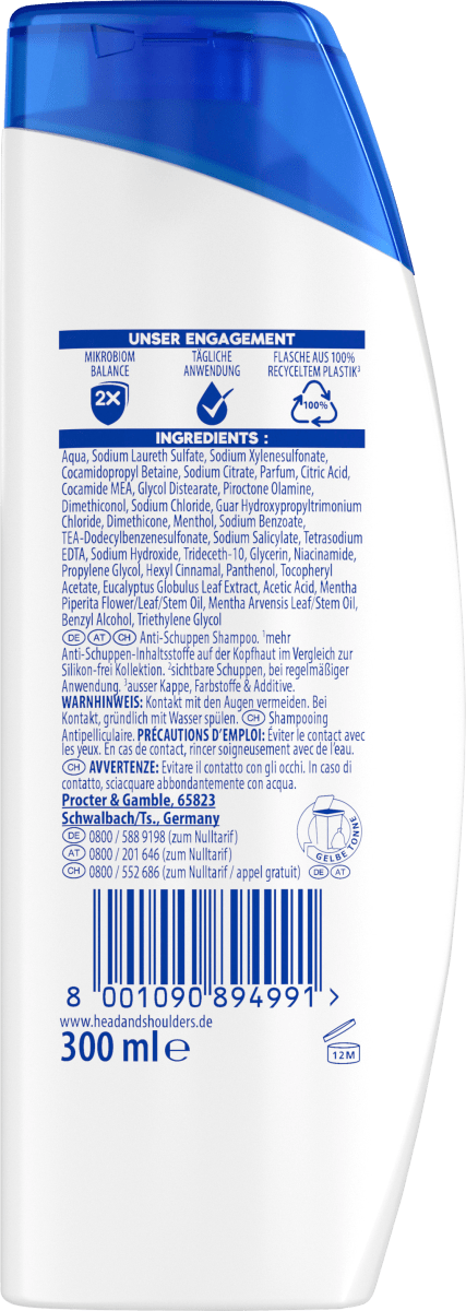 Shampoo Anti-Schuppen bei juckender Kopfhaut, 300 ml