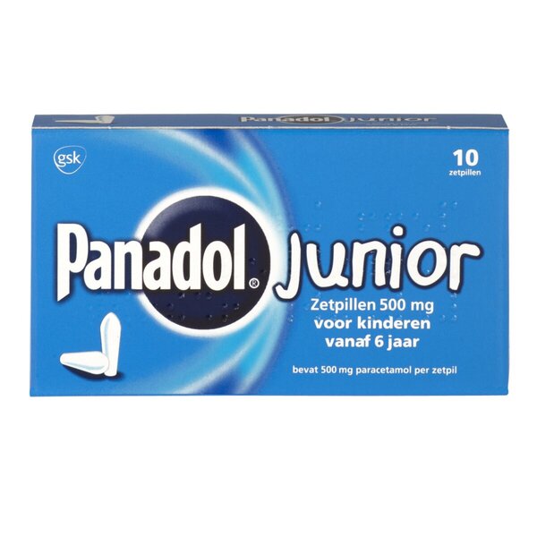 Panadol Junior 500 mg Suppositories for Children from 6 Years of Age Medicine - 10 pieces