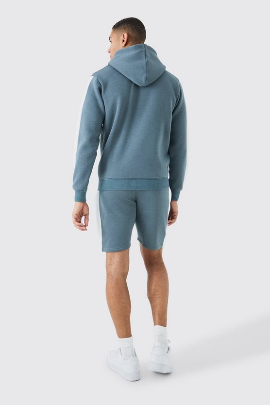 Kurzer Colorblock Man Signature Trainingsanzug mit Reißverschluss