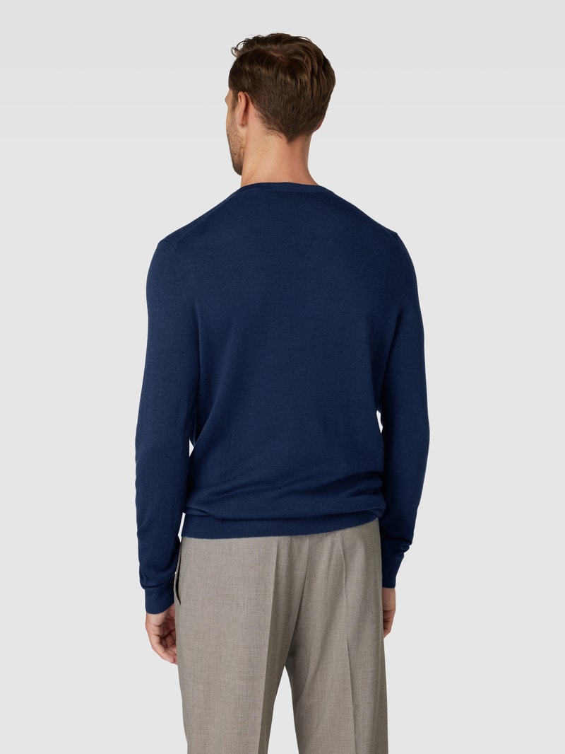 Strickpullover in dunkelblau meliert