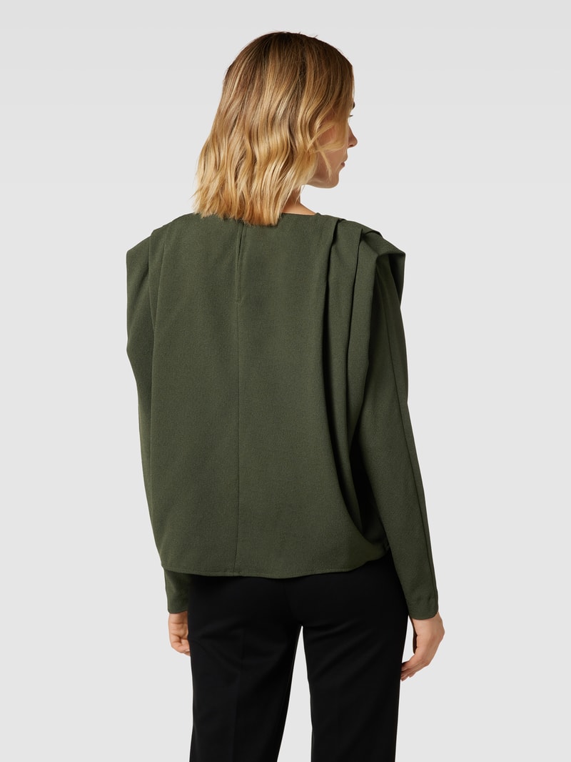 Bluse mit gelegten Falten Modell 'CALLA MOSS' in dunkelgrün