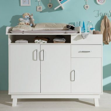 roba® Wickelkommode Nordic, weiß, mit praktischem Organizerfach; Made in Europe