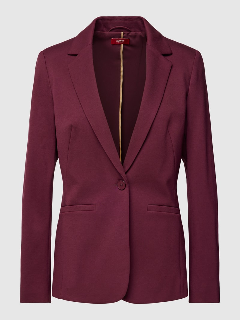 Blazer mit Knopfverschluss und Paspeltaschen in aubergine