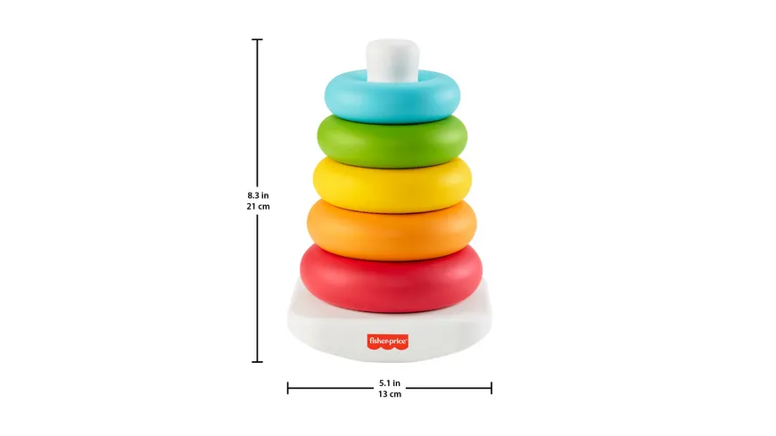 Fisher-Price Eco Farbring Pyramide, Stapelspiel, 100% Bio-Kunststoff