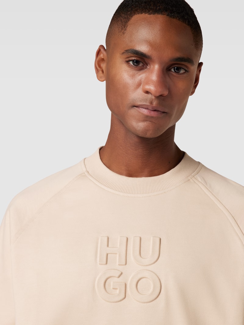 Sweatshirt mit Label-Stitching Modell 'Dumbkin' in beige