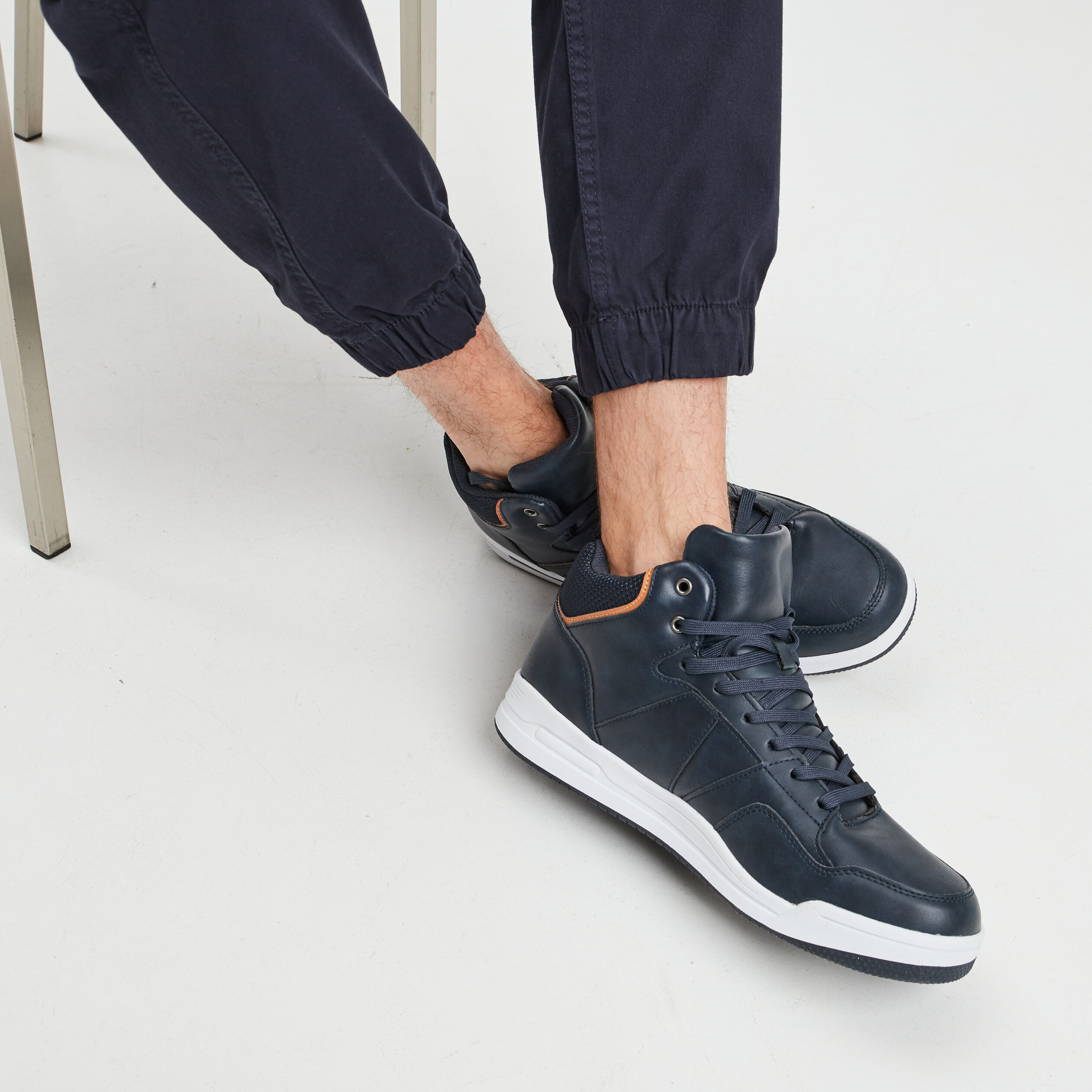 Baskets montantes Creeks bleu marine homme | La Halle