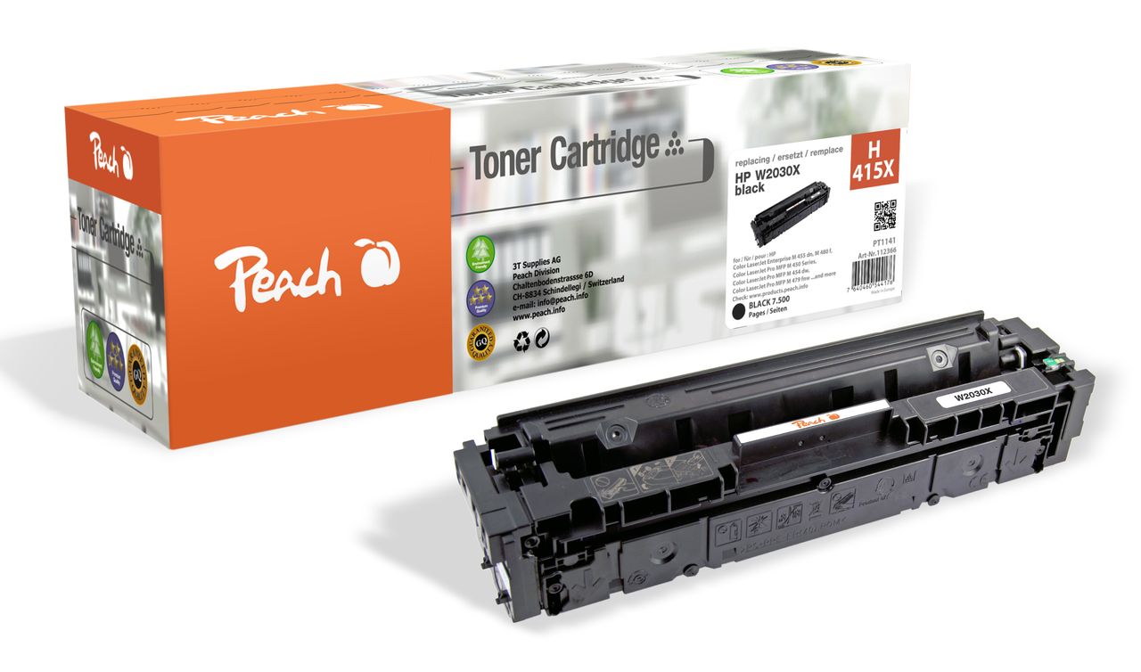 Peach Tonermodul schwarz ersetzt HP No. 415X