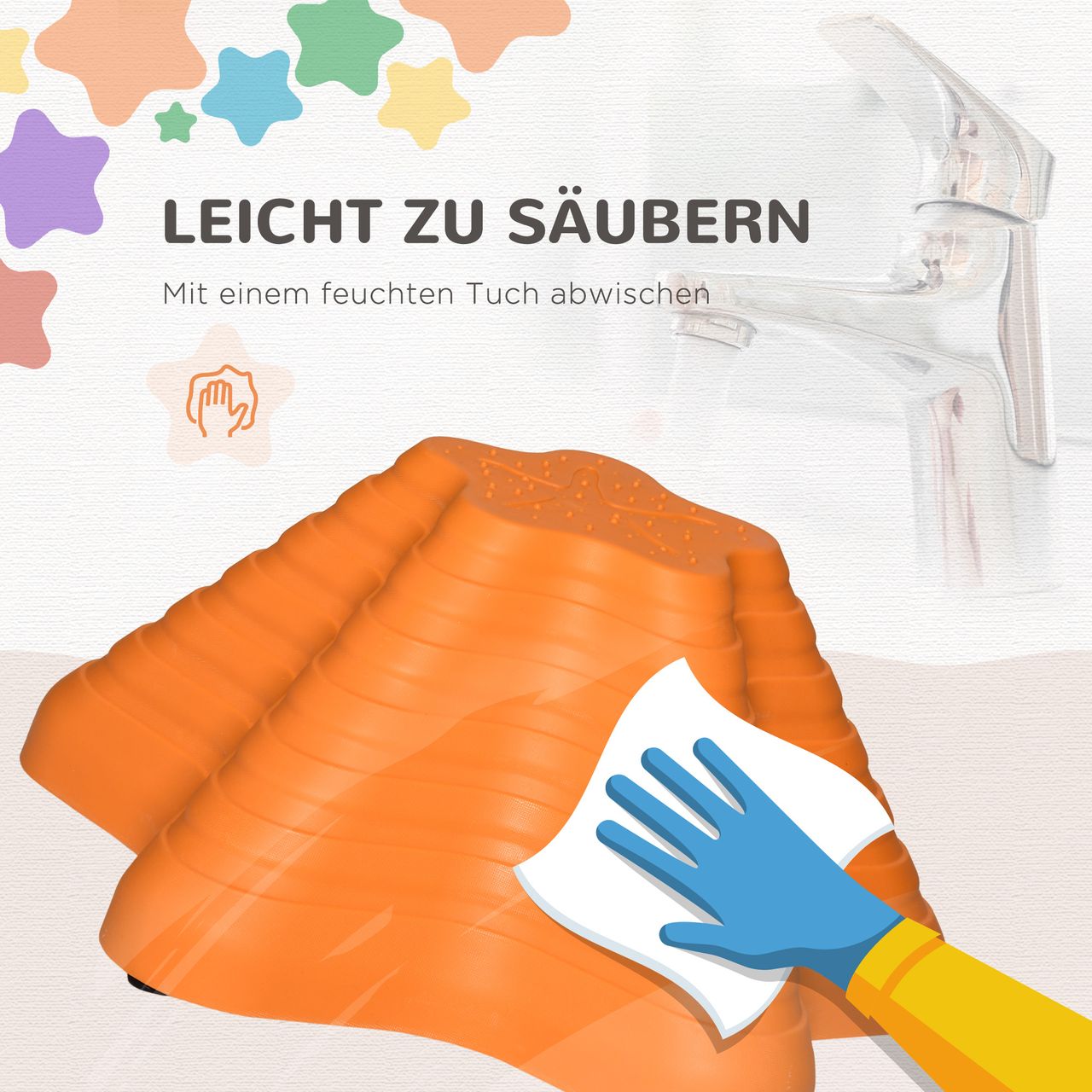 Outsunny Flußsteine 11ER Balance-Steine für Kleinkinder Sprungbrett Trittsteine Balancespiel für Innen- und Außenbereiche belastbar bis 80 kg Rutschfest Stapelbar