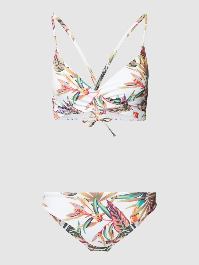 Bikini-Set mit Allover-Muster Modell 'MAOI' in offwhite