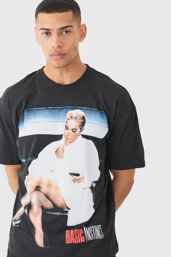 Oversize T-Shirt mit lizenziertem Basic Instinkt Print