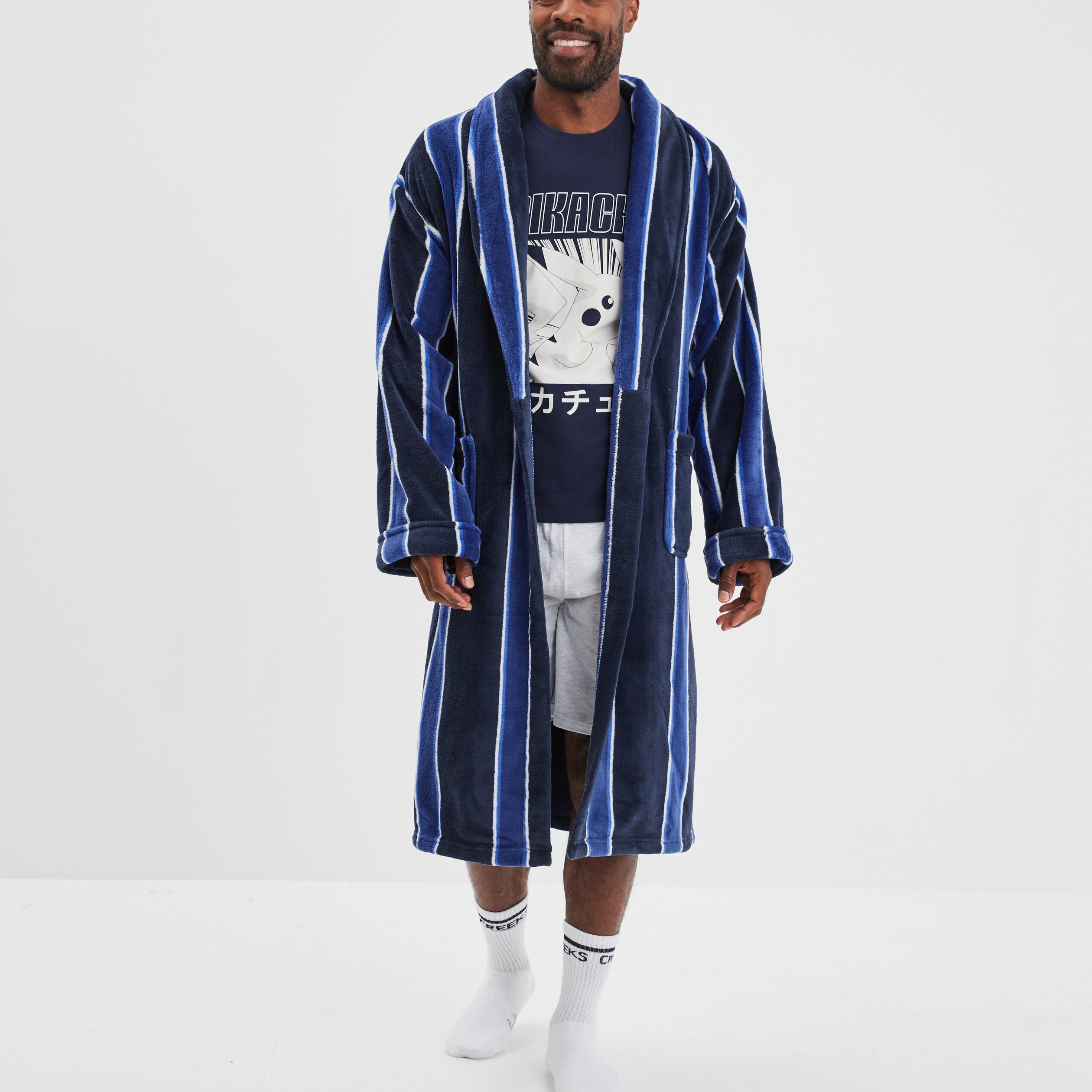 Ensemble pyjama short coton Pokémon bleu marine homme | La Halle