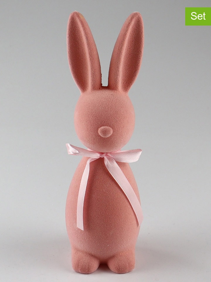 AM Design 2er-Set: Dekofiguren ''Hase'' in Rosa - (B)5,5 x (H)18 x (T)5 cm günstig kaufen onesize