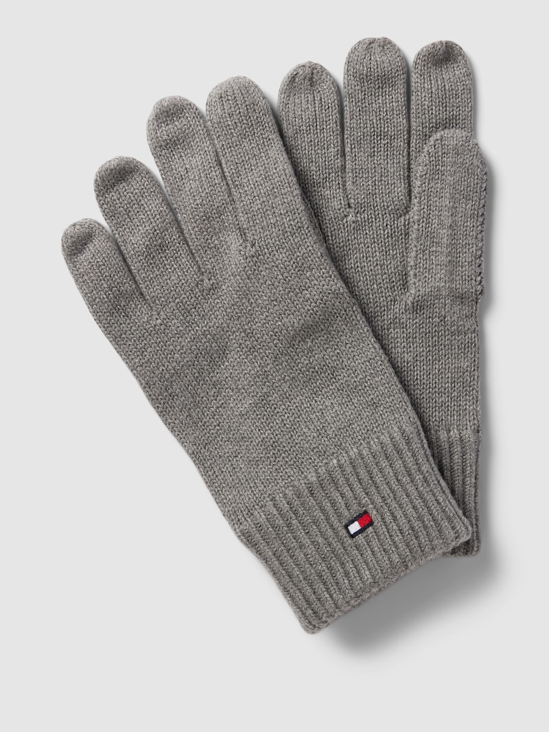 Handschuhe mit Label-Detail Modell 'ESSENTIAL FLAG' in mittelgrau