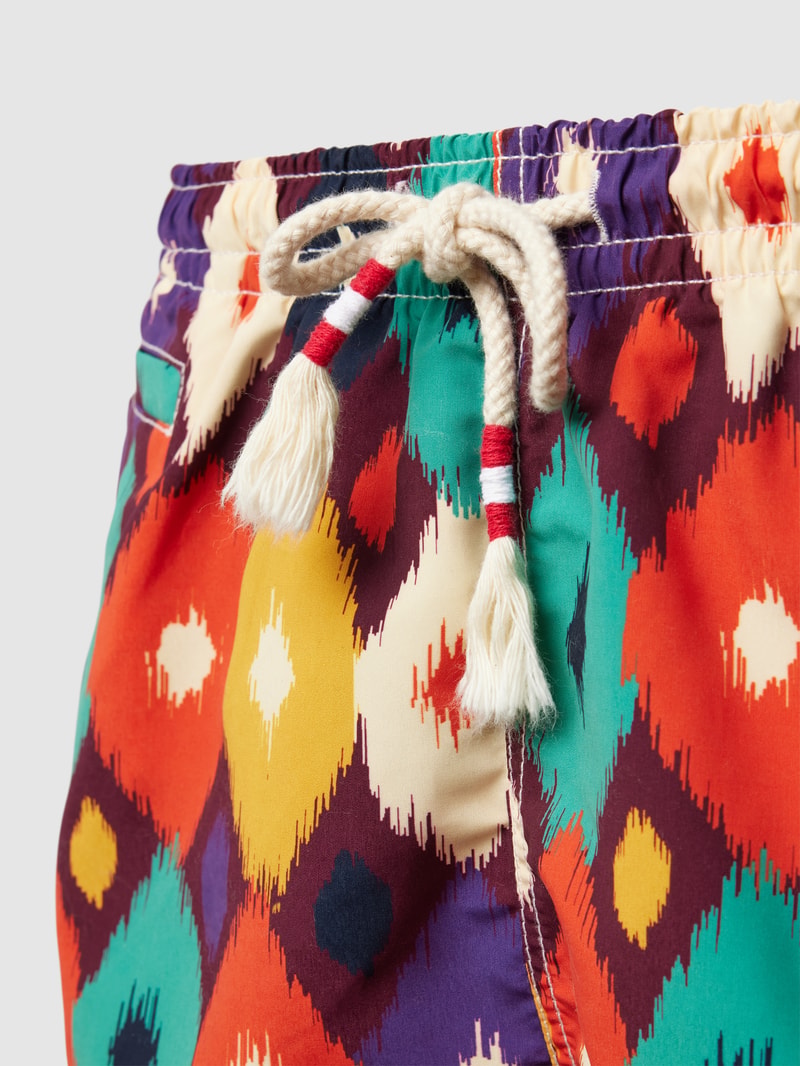 Badehose mit Allover-Muster Modell 'CAPRESE' in orange