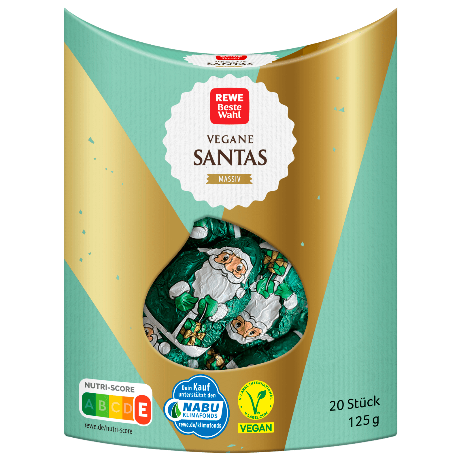 REWE Beste Wahl Vegane Minis Santa vegan 125g, 20 Stück