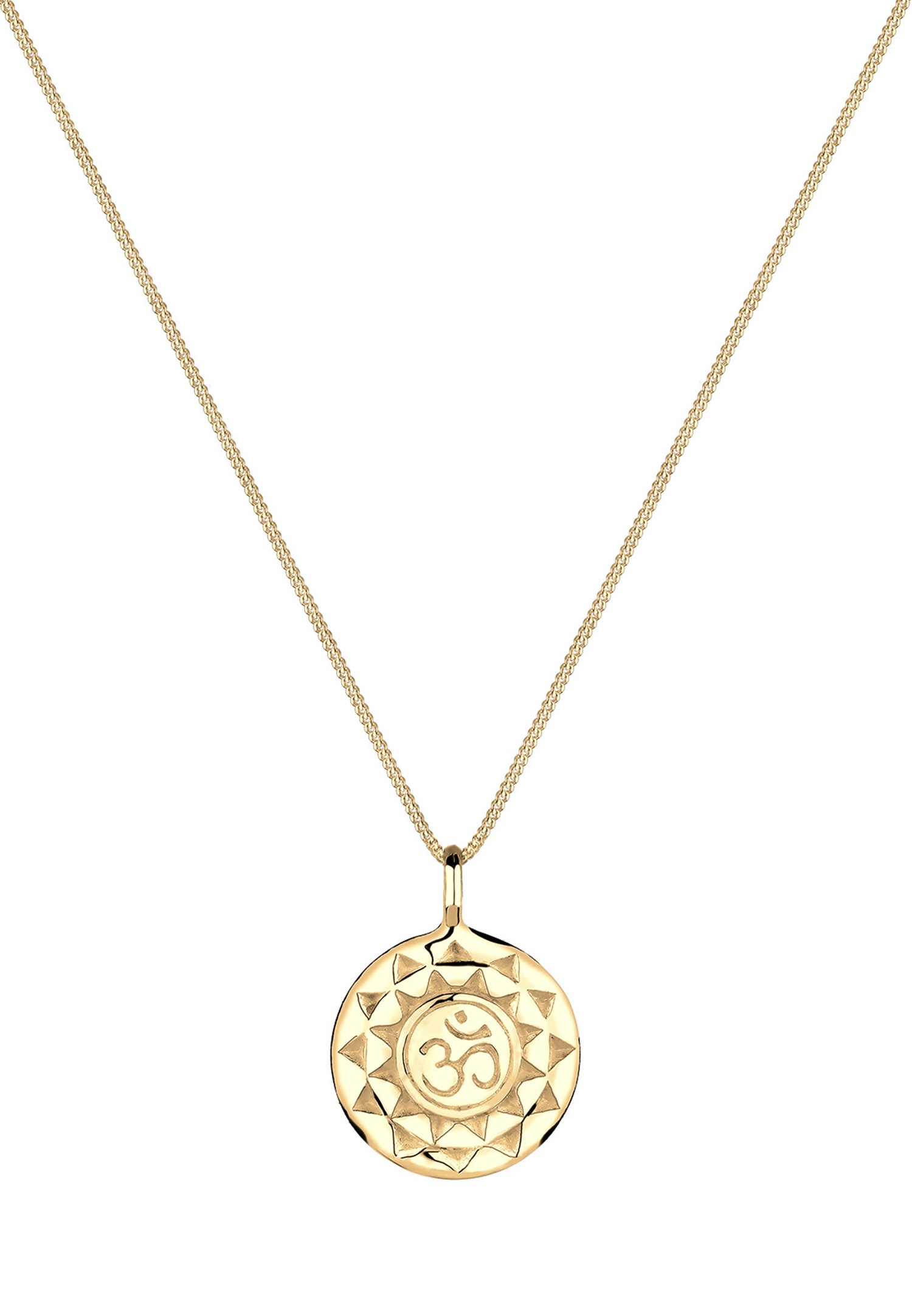 Collana con ciondolo yoga Elli Talisman dall'aspetto vintage per donna - Argento 925/1000 placcato oro