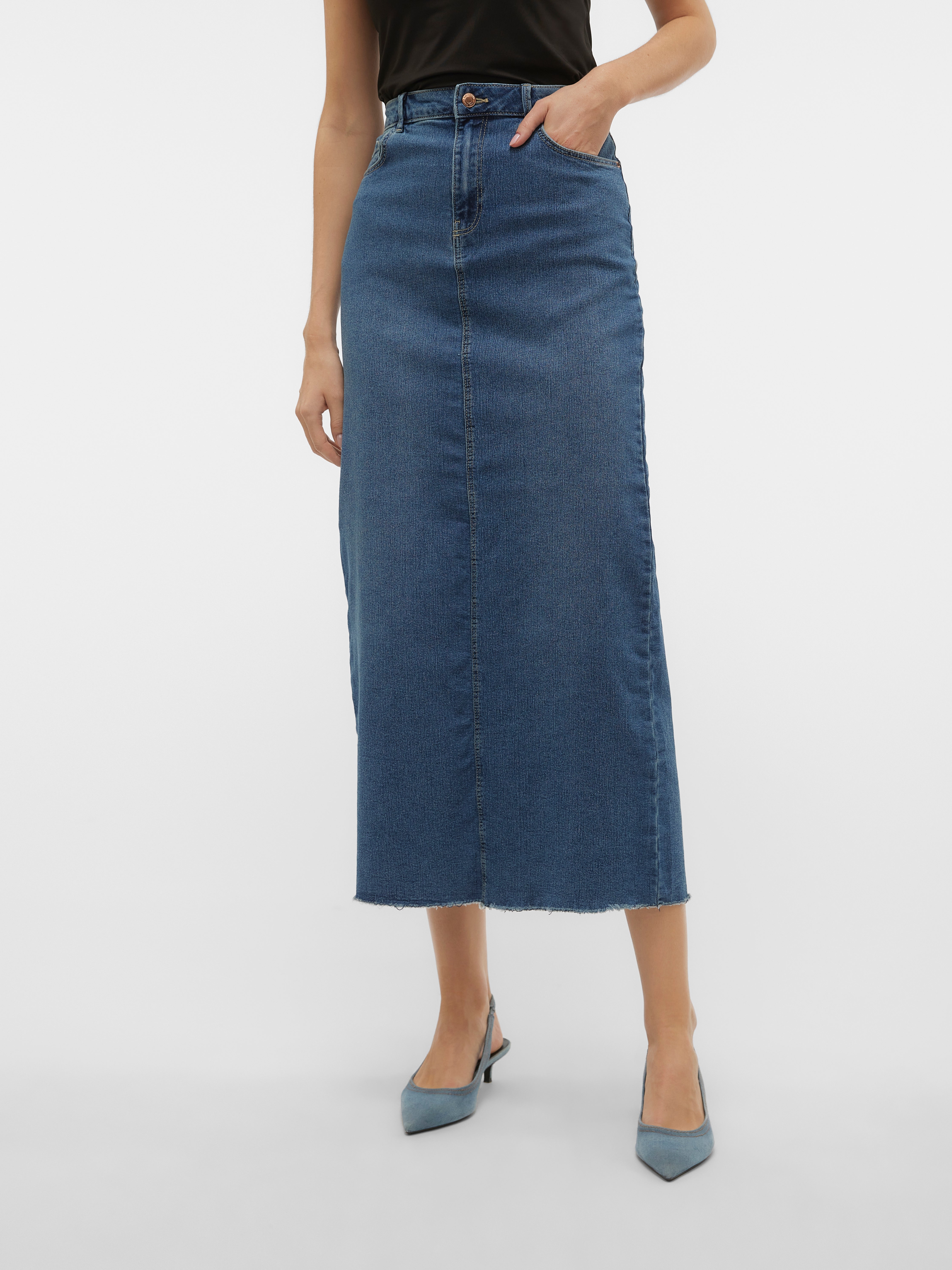VMBERLA Hohe Taille Langer Rock