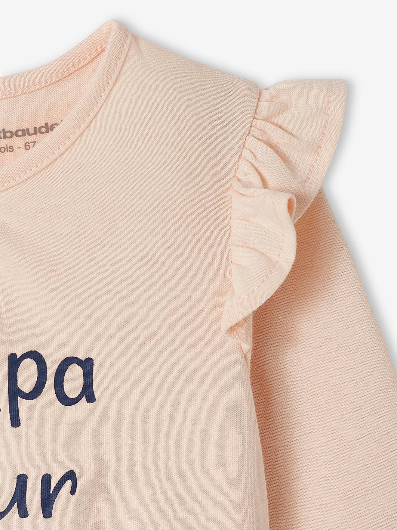 Vertbaudet Baby T-Shirt mit Schriftzug Bio-Baumwolle - wollweiß