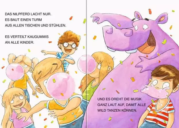 Leserabe - 1. Lesestufe: EIN NILPFERD IN DER BADEWANNE