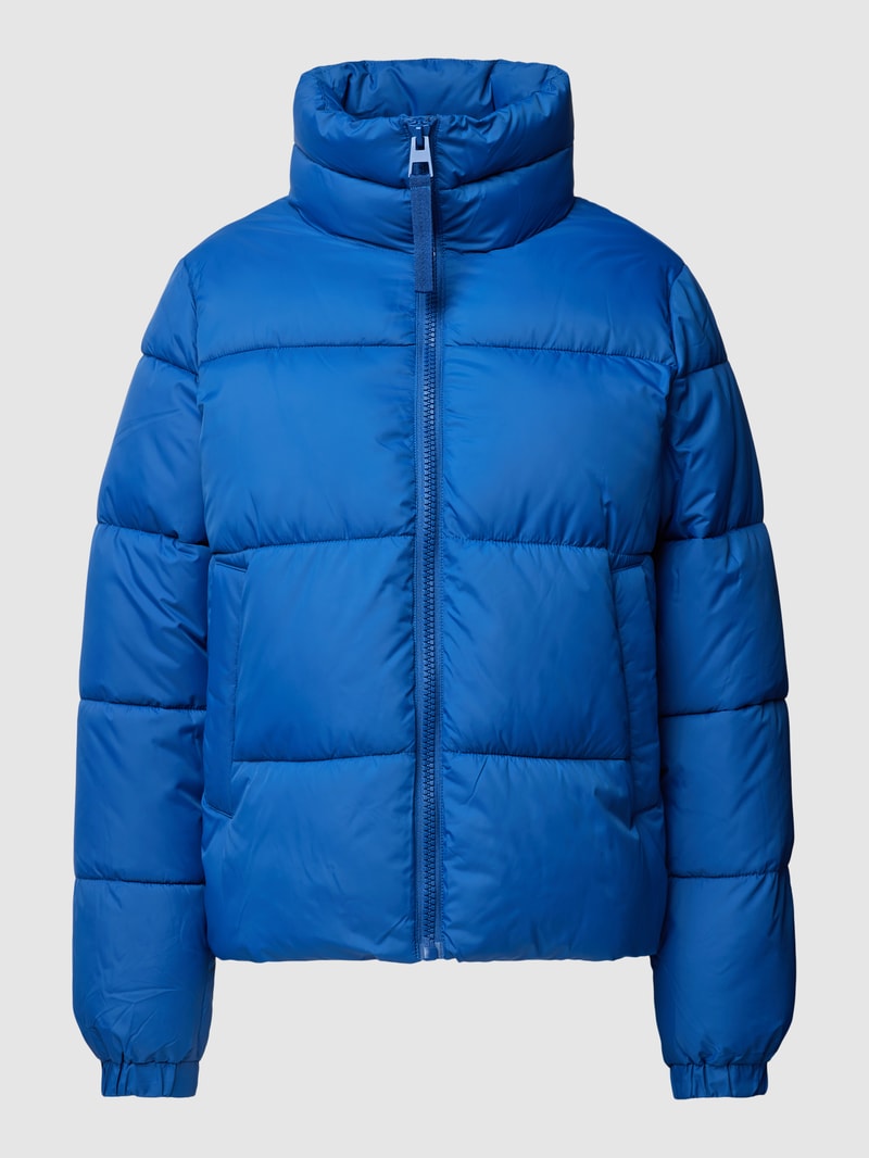 Steppjacke mit Stehkragen in blau