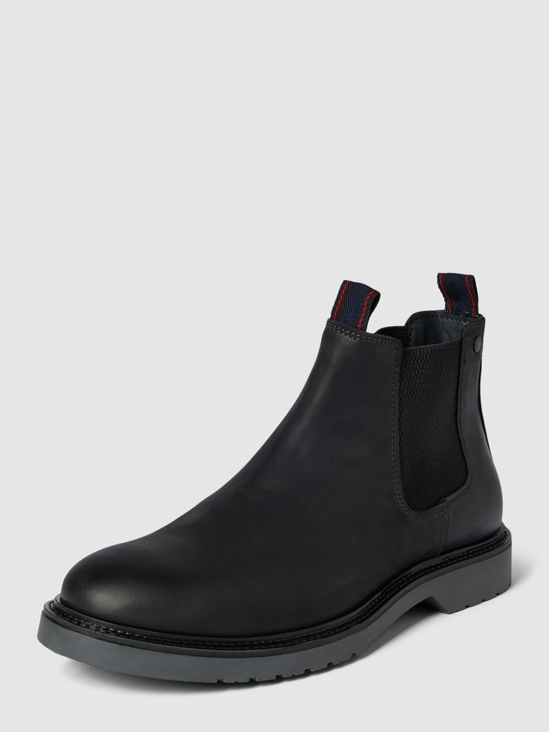 Chelsea Boots aus Leder-Mix Modell 'LEYTON' in dunkelgrau