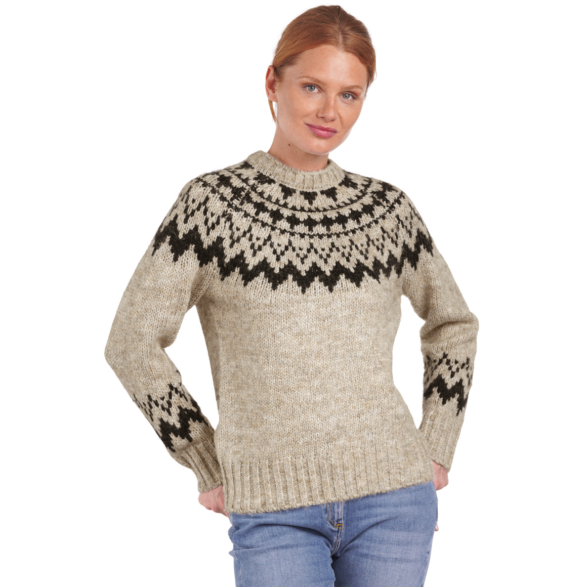 Damen Strickpullover mit Norwegermuster