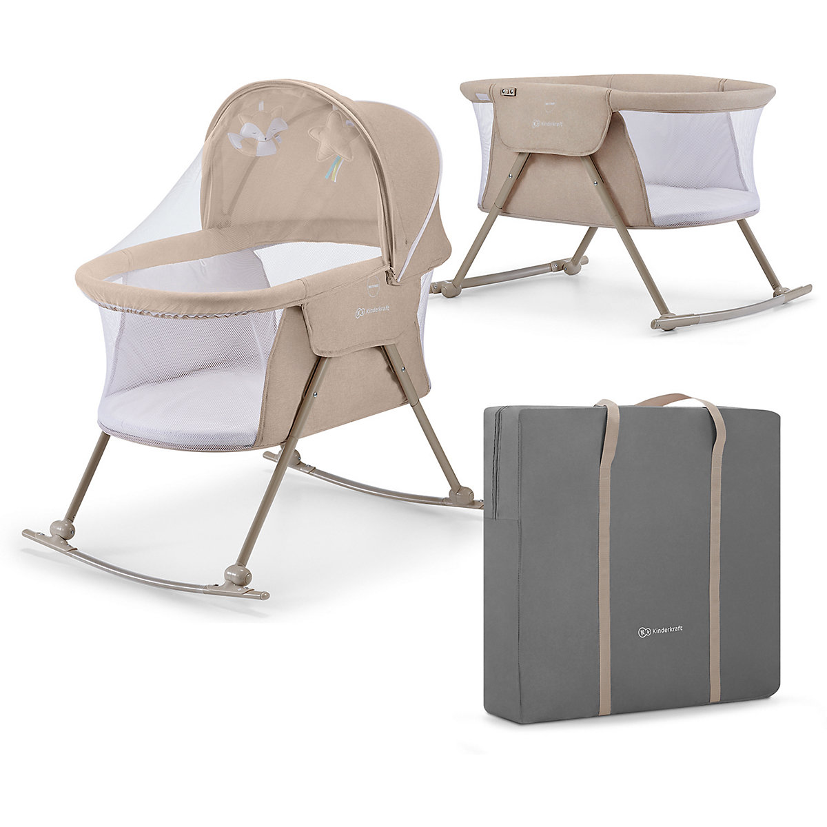 Beistellbett Lovi, beige