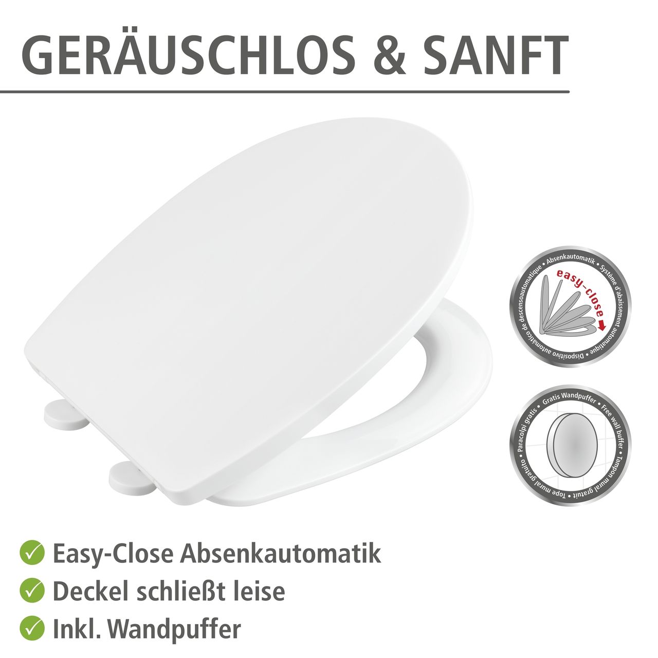 Wenko Toilettensitz Tavola, WC-Sitz mit Absenkautomatik und Schnellbefestigung