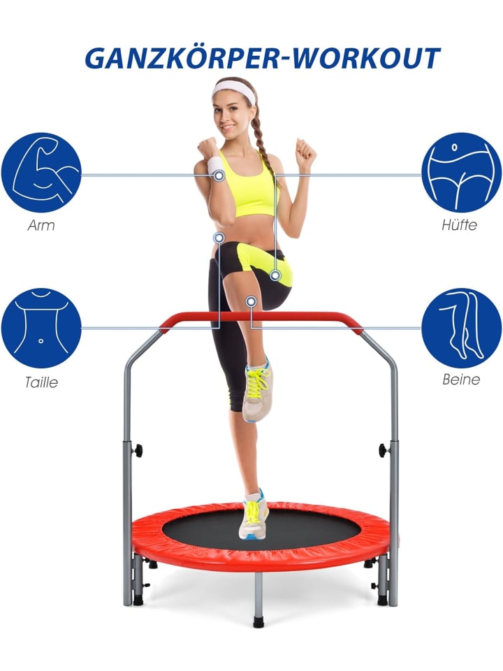 COSTWAY φ101cm Mini Trampolin in Rot günstig kaufen onesize