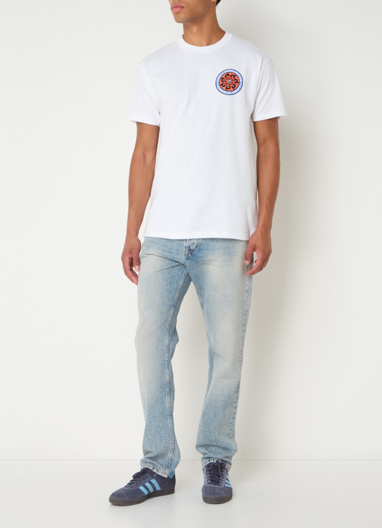 T-shirt Obey Peace Wheel con logo e stampa sul retro.