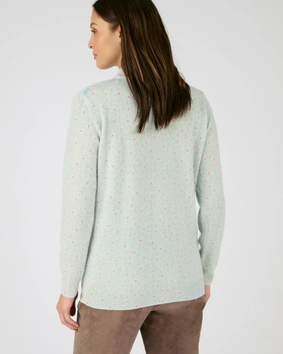 Pull imprimé fleuri laine majoritaire