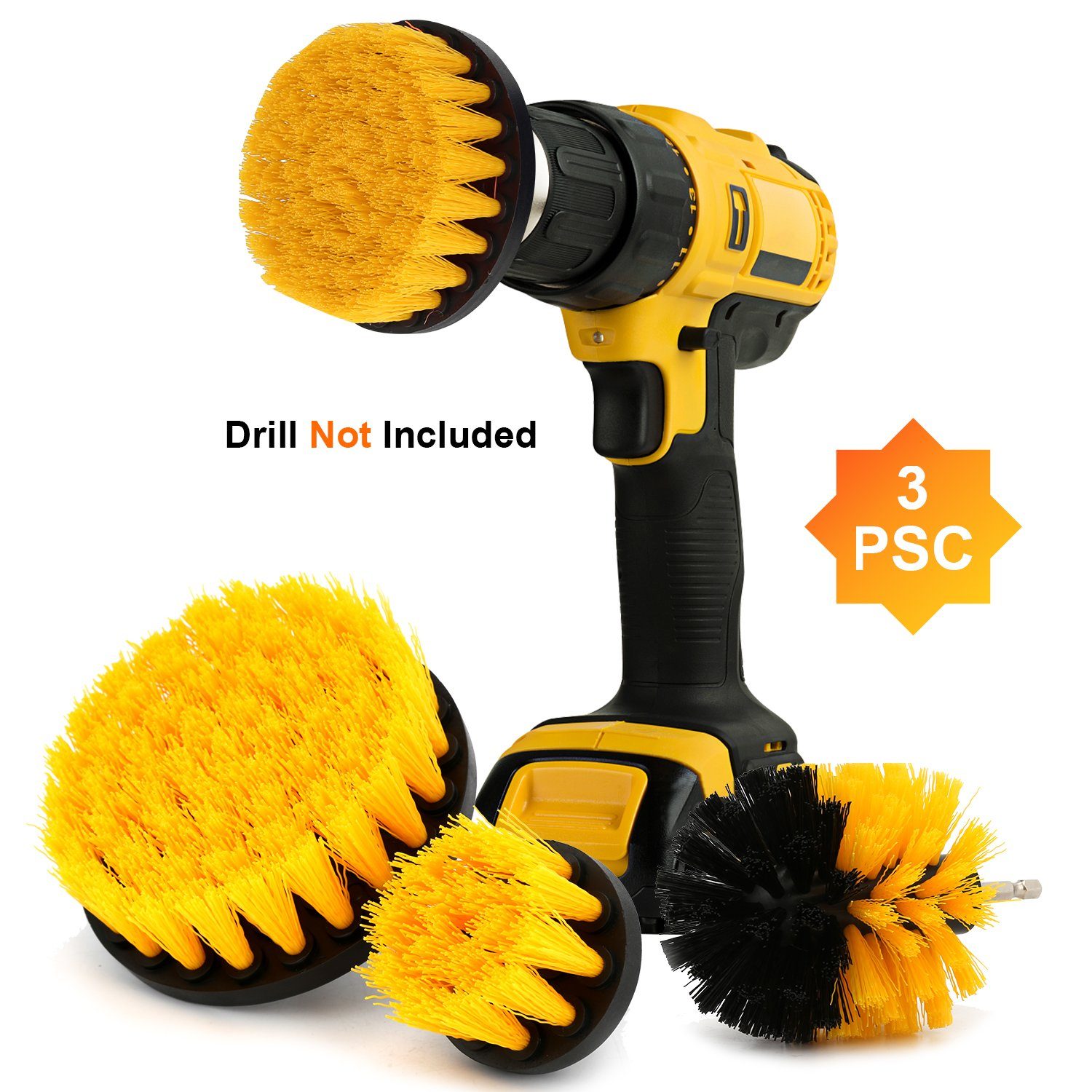 Lospitch Reinigungsbürsten-Set Bürstenaufsatz Bohrmaschine Set 3 PCS/10 PCS/18 PCS, Fliesen, Küchenwänden, Böden, Autos, Wohnzimmerteppichen, Badewannen, Autorädern, (Spar-Set, 3-tlg., Putzgeräte für den Haushalt), Automobil,Badezimmer,Essgeschirr,Fl