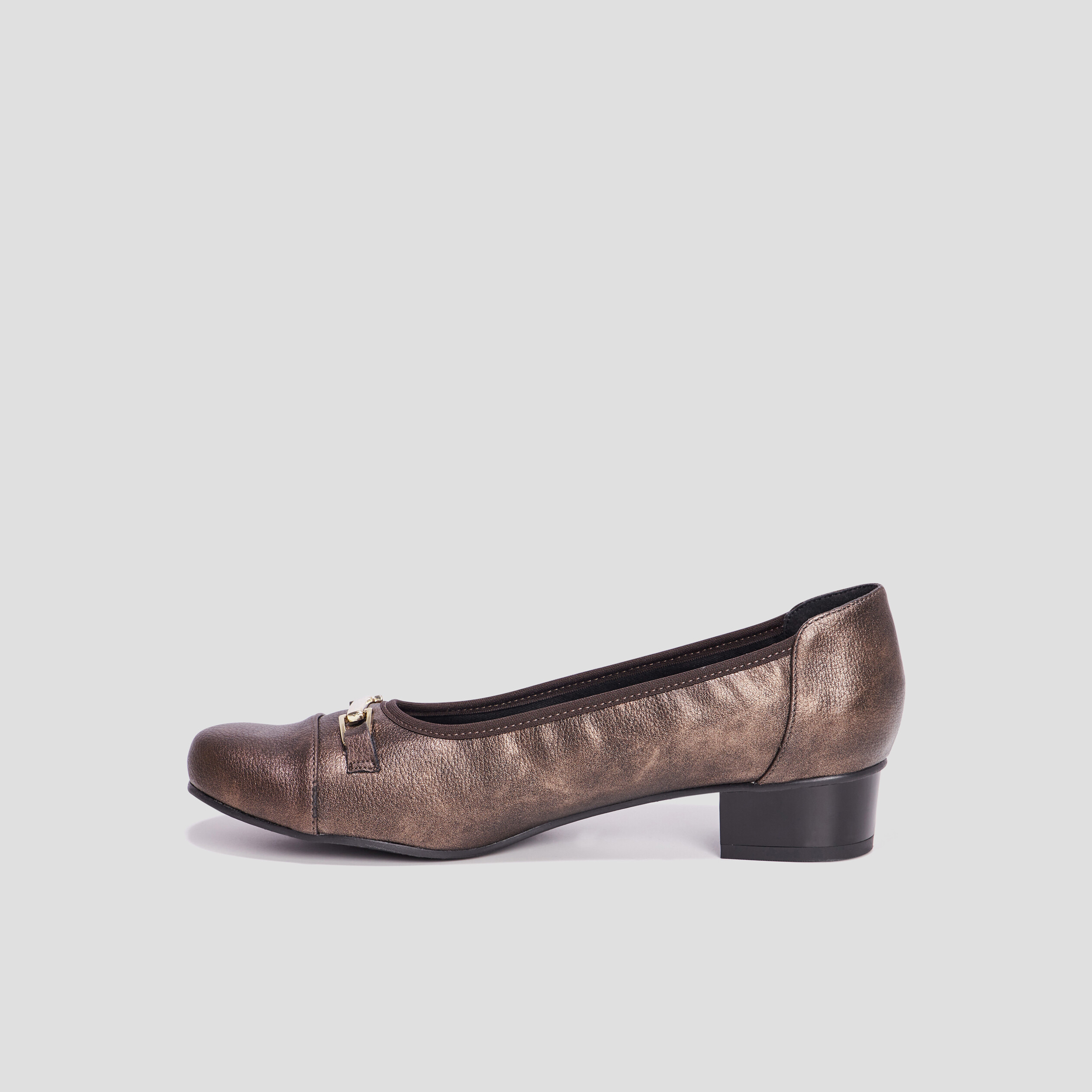 Ballerines à talons pied large marron foncé femme | La Halle