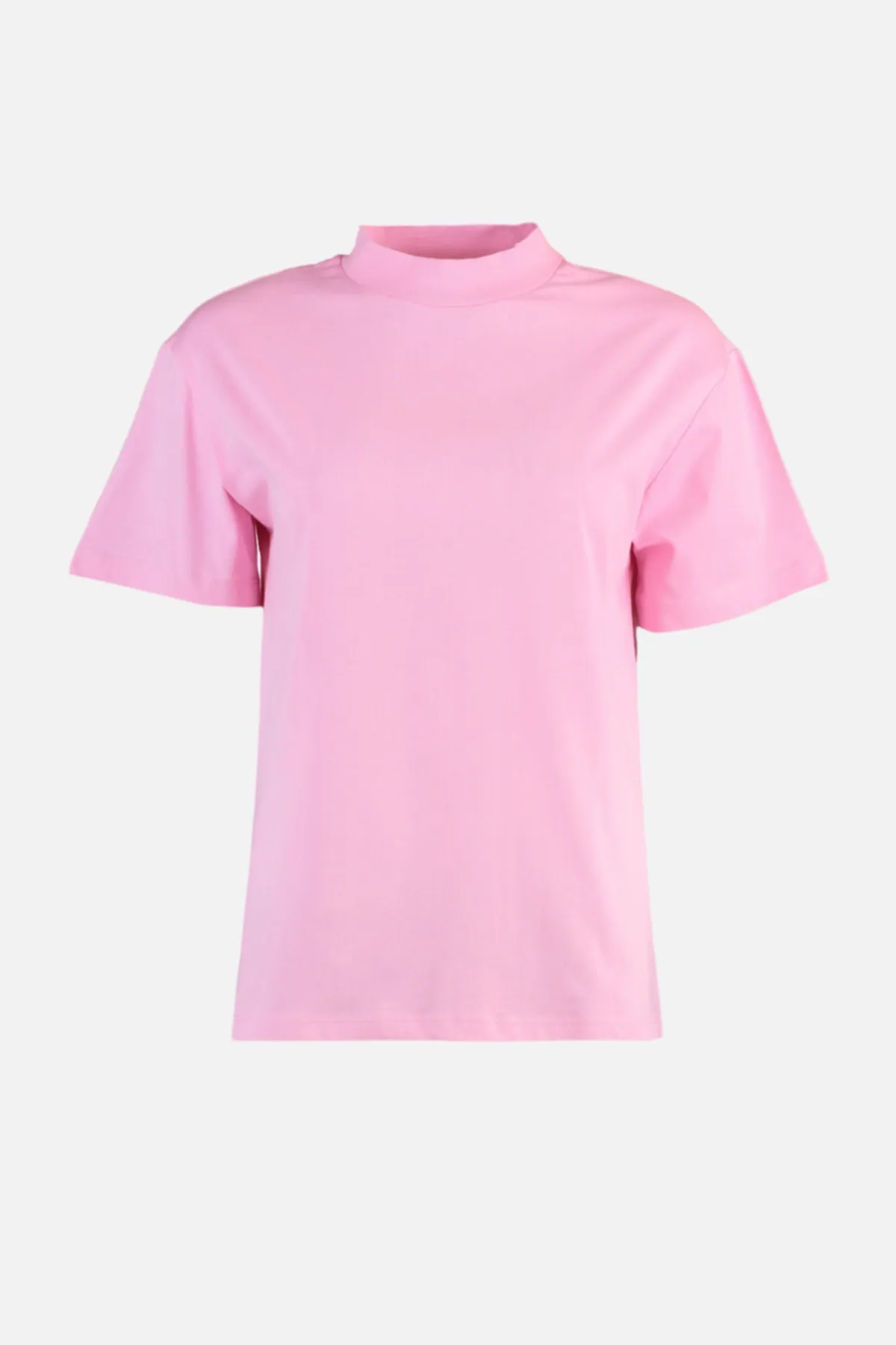 Trendyol Collection  Rosa-weißes 2er-Pack Basic-Strick-T-Shirts mit Stehkragen aus 100 % Baumwolle TWOSS20TS1500