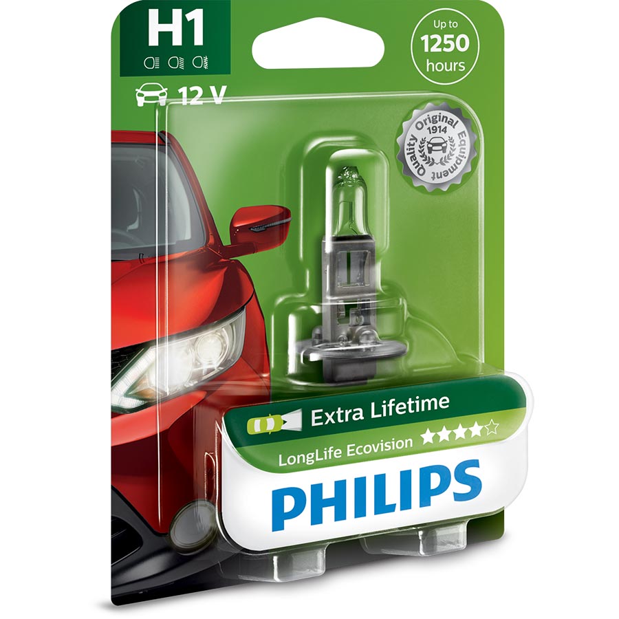 Philips LongLife EcoVision H1Glühlampe, 1 Stück - ATU