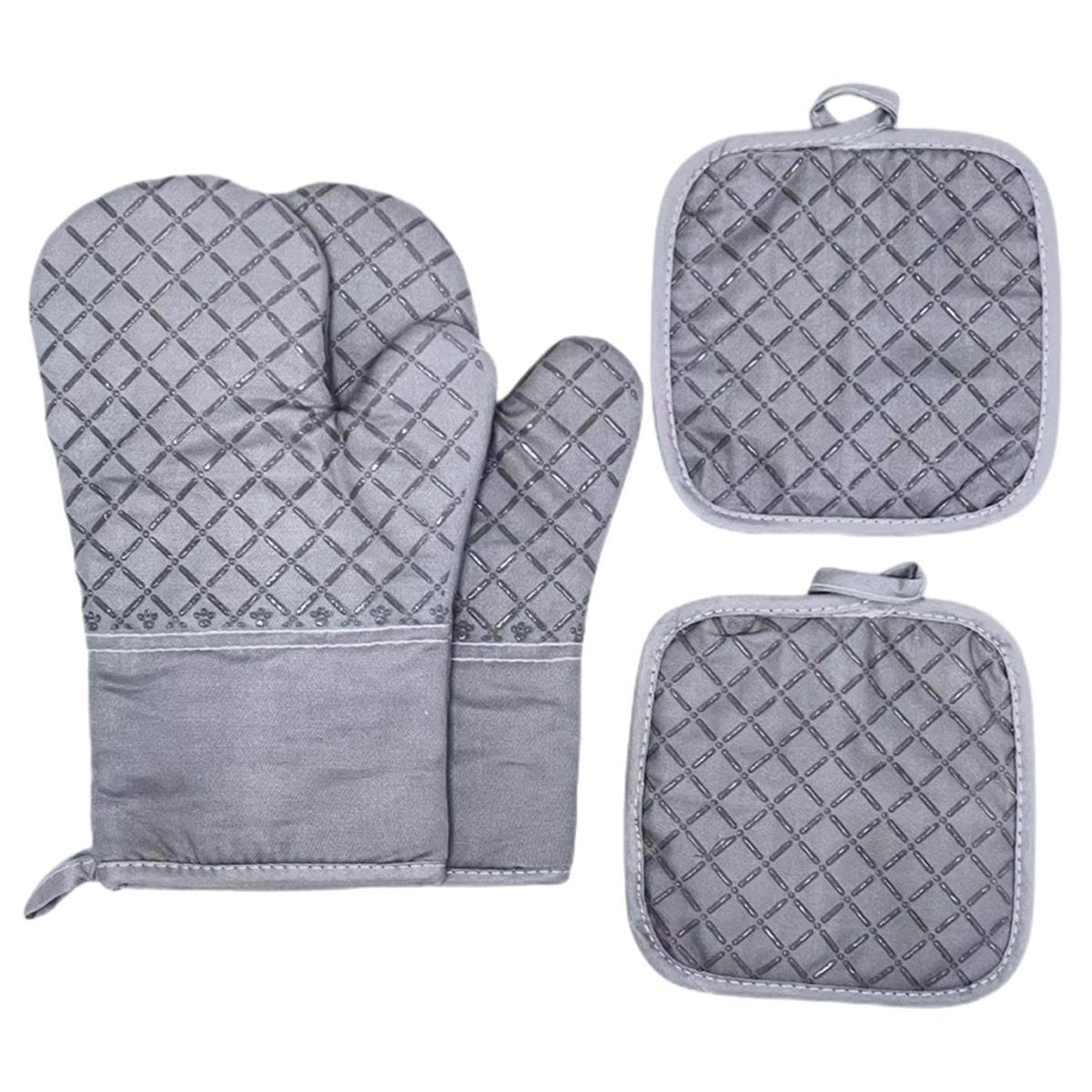 Einemgeld Topflappen Ofenhandschuhe Topflappen 4er Set, 260℃ Hitzebeständige Topfhandschuhe