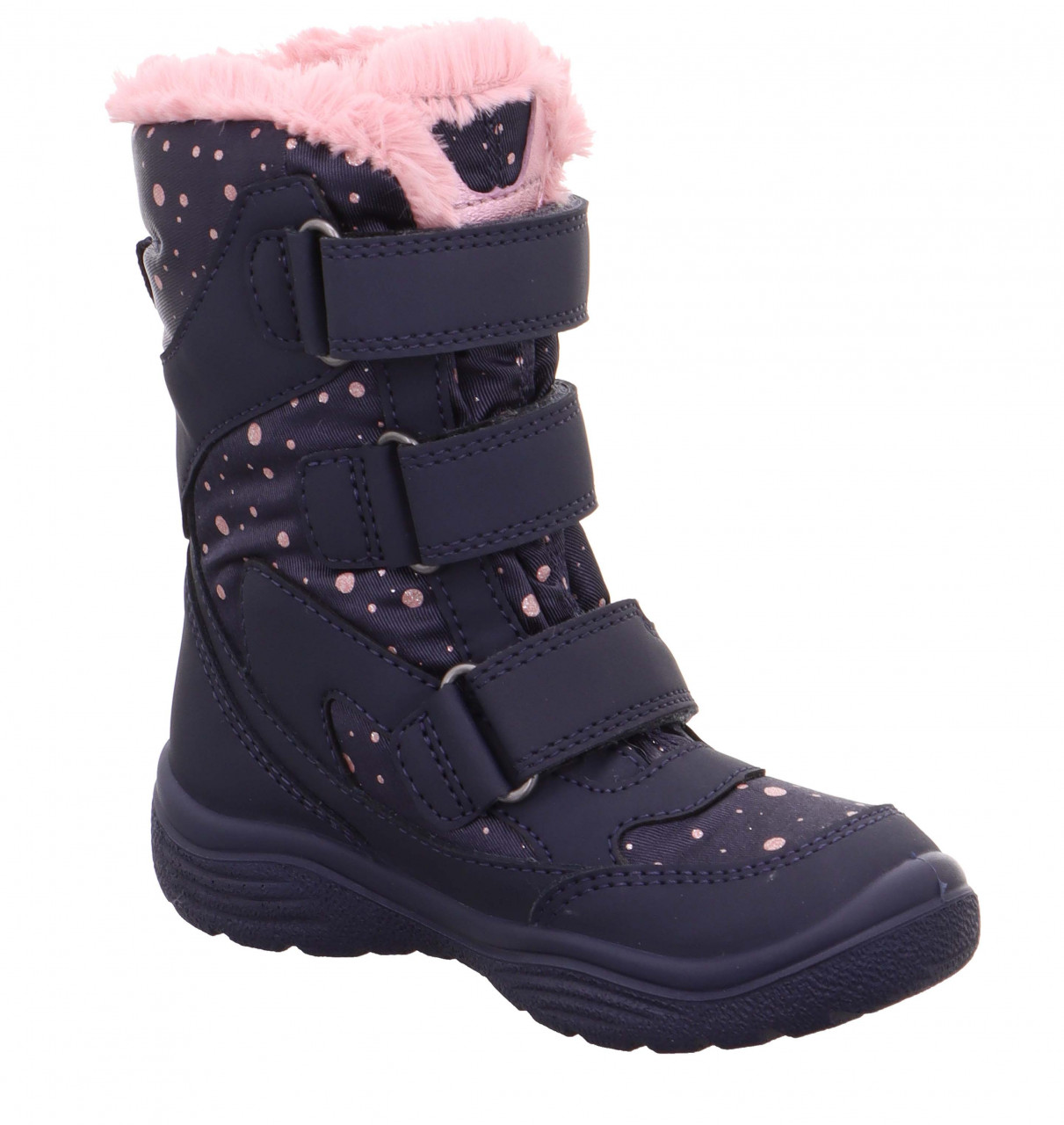 CRYSTAL - Blau/Rosa Stiefel mit Klettverschluss
