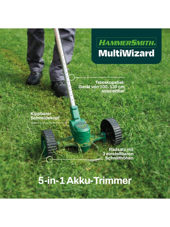 Hammersmith Akku-Rasentrimmer MultiWizard in Grün günstig kaufen onesize