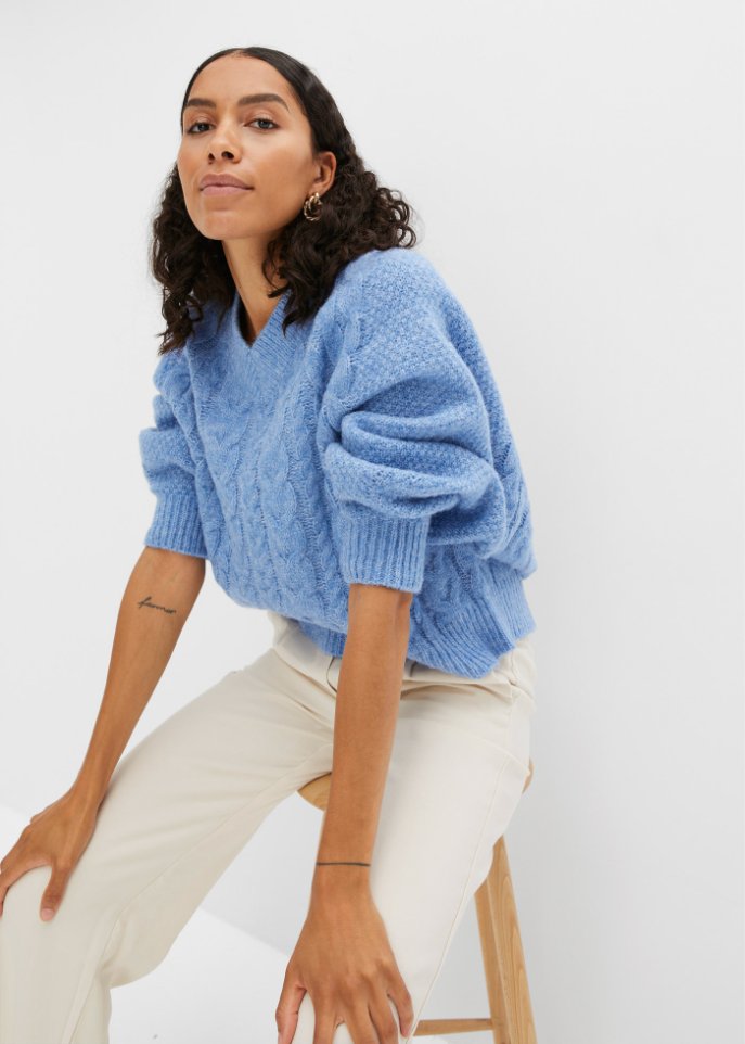 Pullover mit Zopfmuster