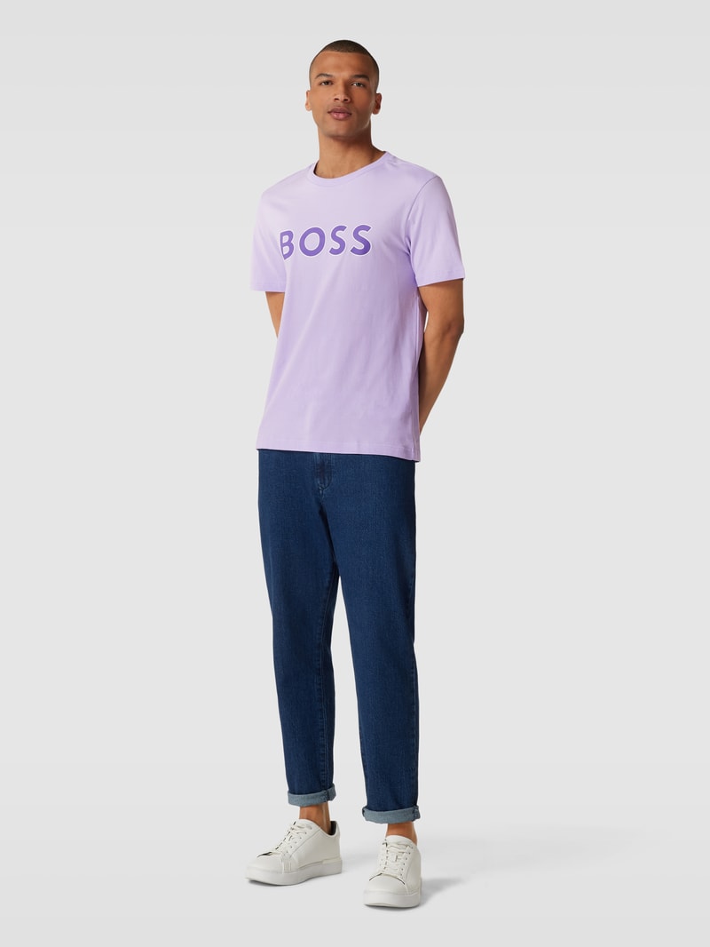 T-Shirt mit Logo-Print in flieder