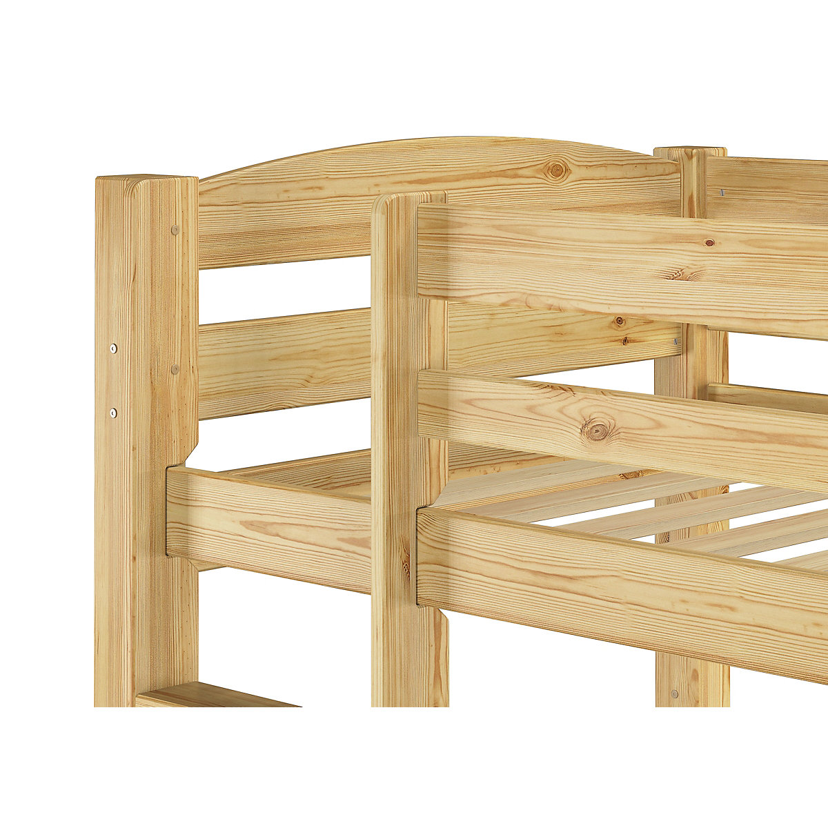 Stockbett 90x200 Kiefer massiv mit Rollrost und Matratzen